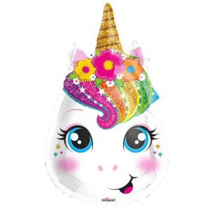 Pretty Unicorn Face Birthday Balloon